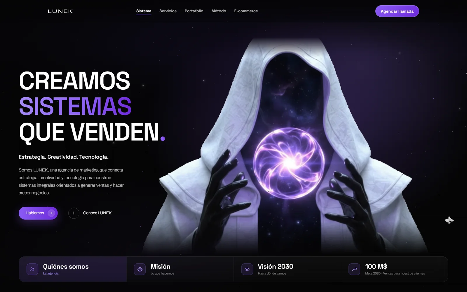 Sitio web de LUNEK, hecho por GME
